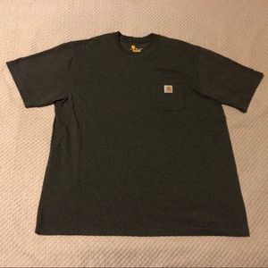 Carhartt XL Charcoal Gray Short Sleeve Pocket Tee Shirt.